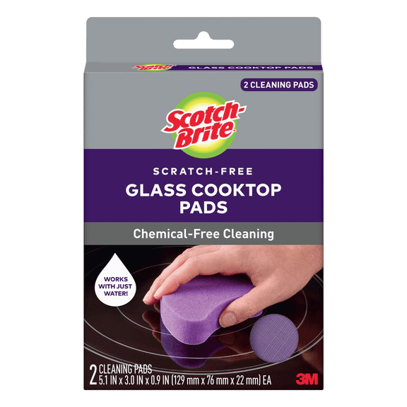 Scotch-Brite Non-Scratch Glass Cooktop Cleaning Pad, 2 Pads
