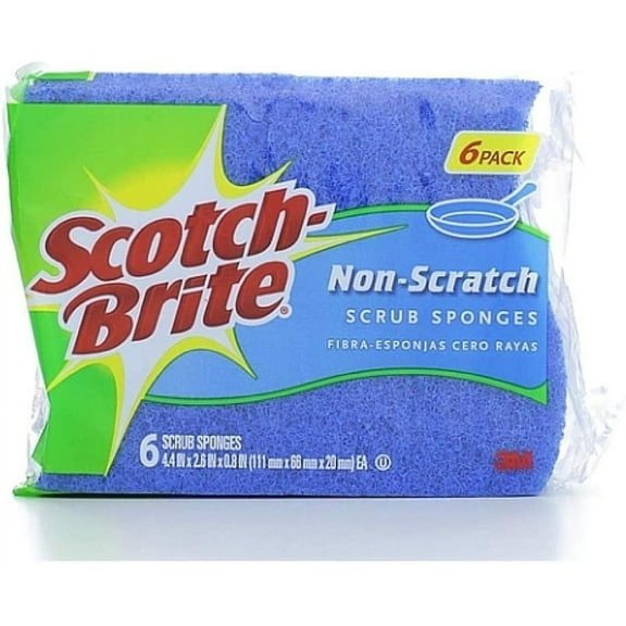 Scotch-Brite Non-Scratch Multi-Purpose Scrub Sponge - Household Cleaning - 6 Pack