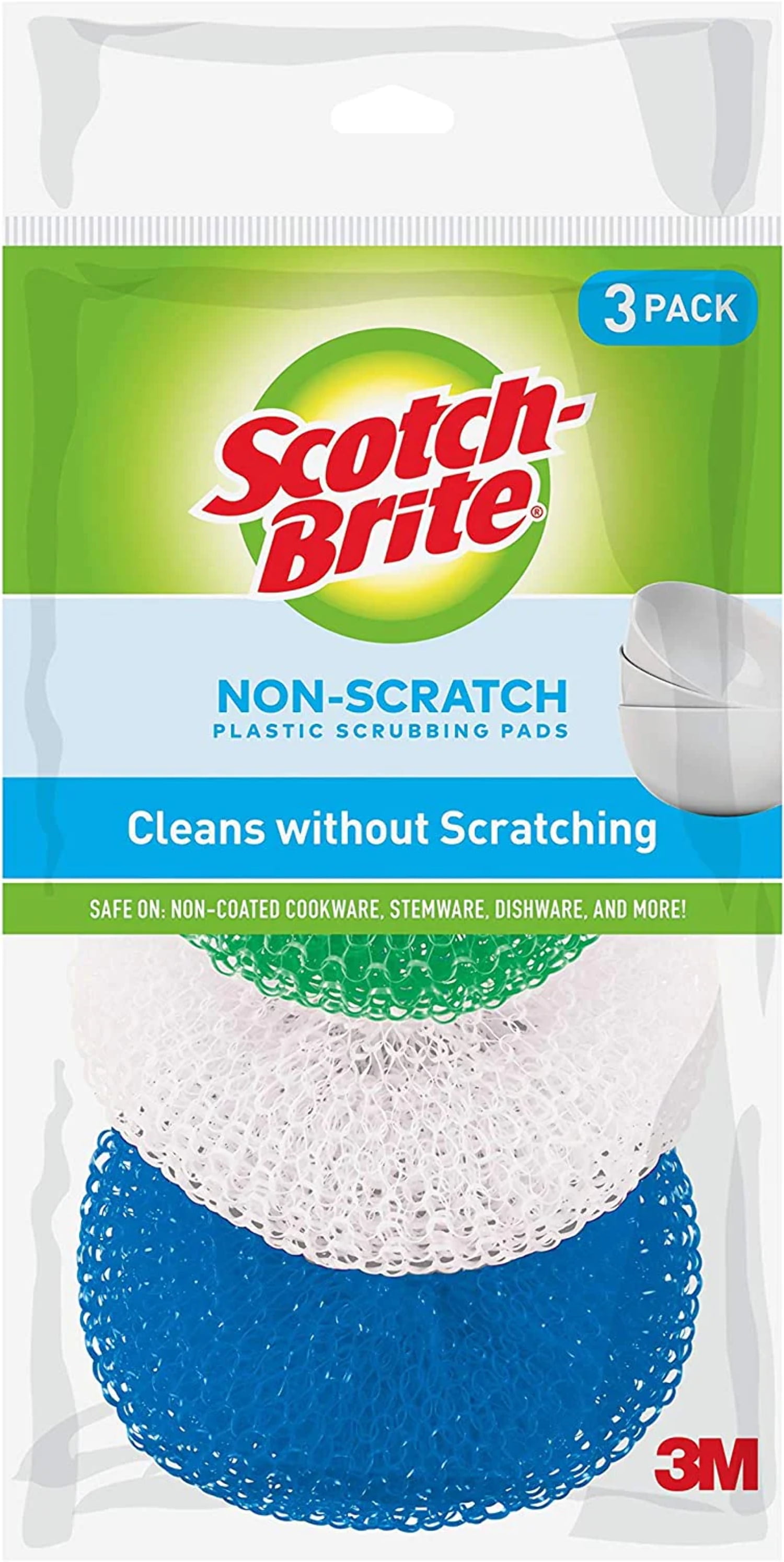 3m Scotch-Brite Multi-Purpose Plastic Scrubbing Pads (Pack of 8)