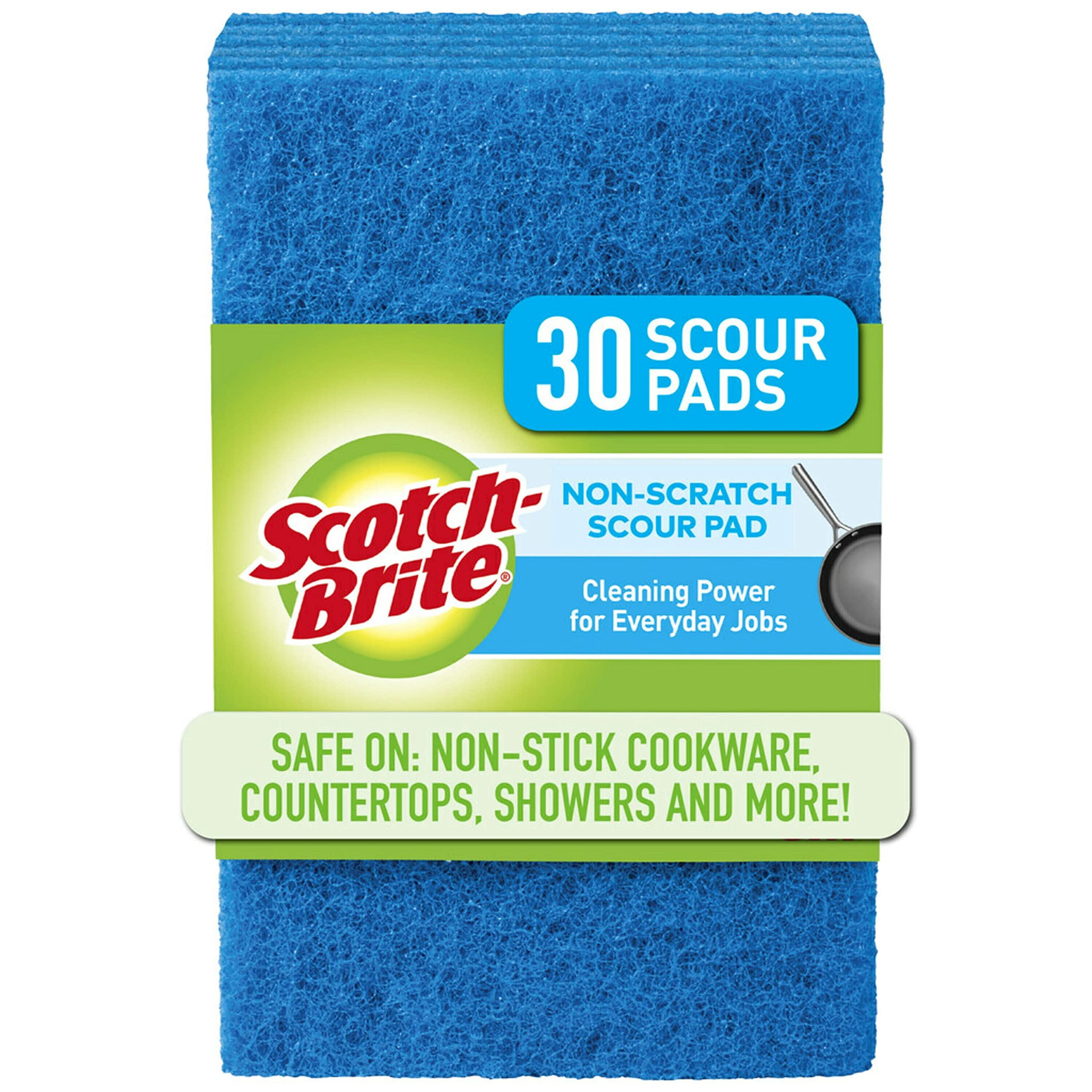 ScotchBrite NonScratch Scour Pads, Scouring Pads For Kitchen And Dish Cleaning, 30 Pads