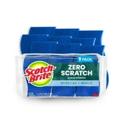 Scotch-Brite Non-Scratch, Zero Scratch Scrub Sponges, 9 Sponges