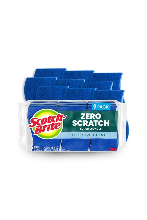 Zero Scratch, Non-Scratch, Cleaning Scrub Sponges, 9 Dish Sponges