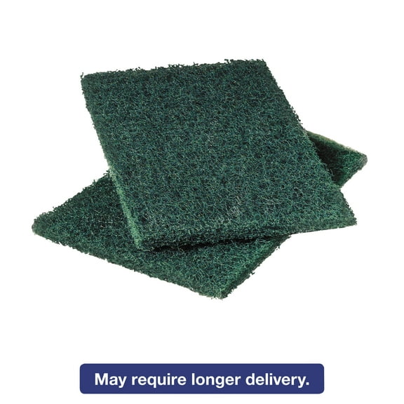 Scotch-Brite PROFESSIONAL Commercial Heavy-Duty Scouring Pad, Green, 6 x 9, 12/Pack