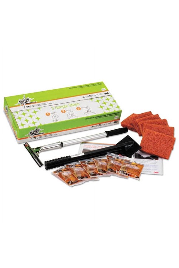 Quick Clean Griddle Cleaning System Starter Kit, 4 x 5.24, Orange