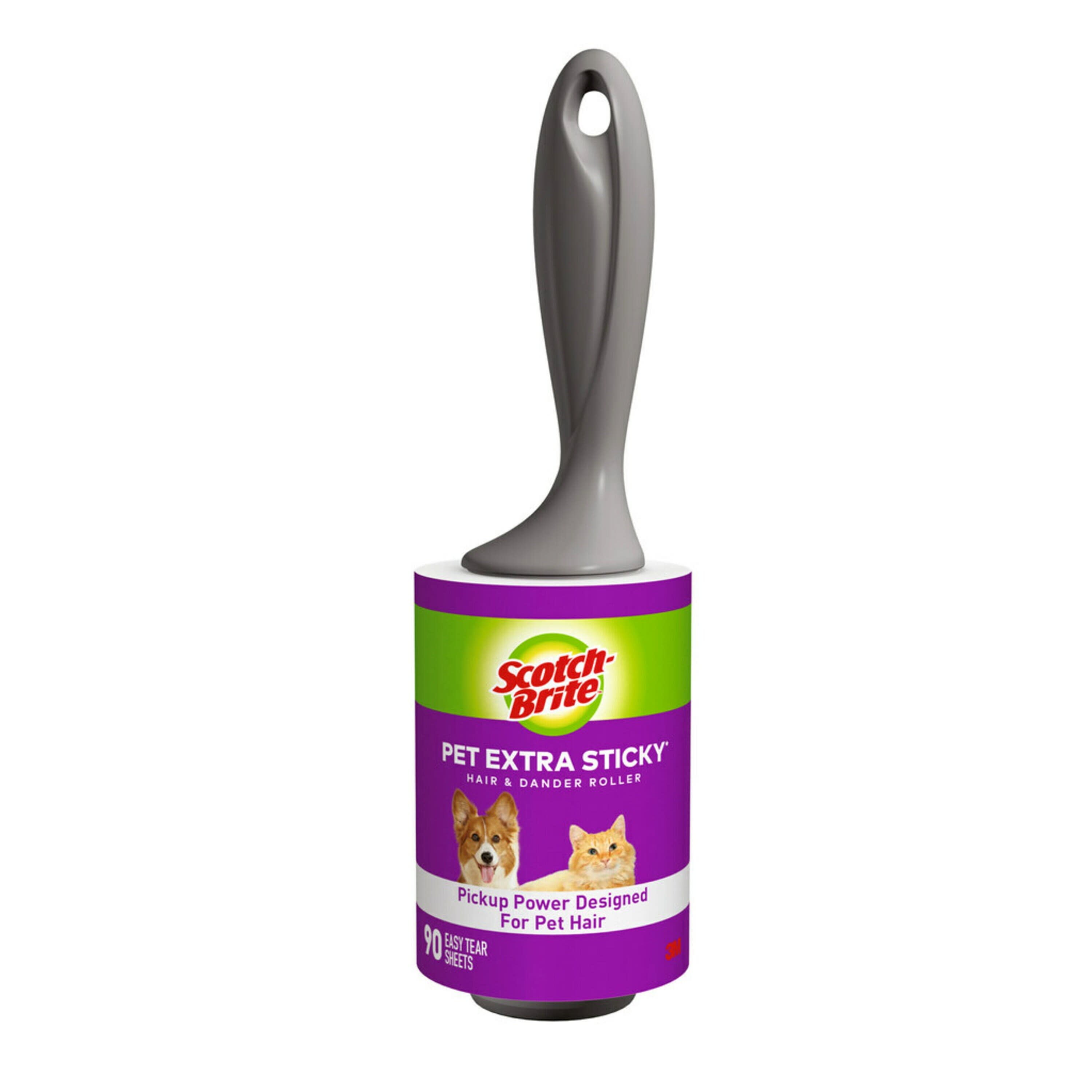 Brosse adhésive adhésive* Scotch-Brite™ Pet Extra Sticky*pour poils  d'animaux, 48 feuilles + 4 recharges de brosse adhésive extra adhésive*  Scotch-Brite™ Pet Extra Sticky*pour poils d'animaux, 48 feuilles, 5 rouleaux,  240 feuilles par