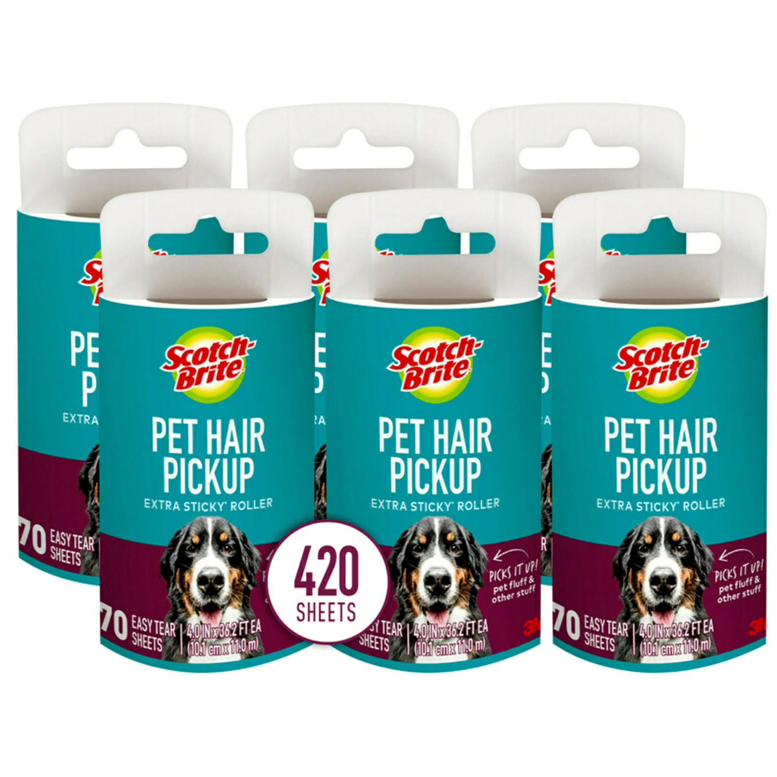ScotchBrite Pet Extra Sticky Lint Roller For Pet Hair, Furniture, And
