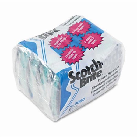 Scotch-Brite Power Sponge- Teal- 2 7/8 x 4 1/2- 5/Pack