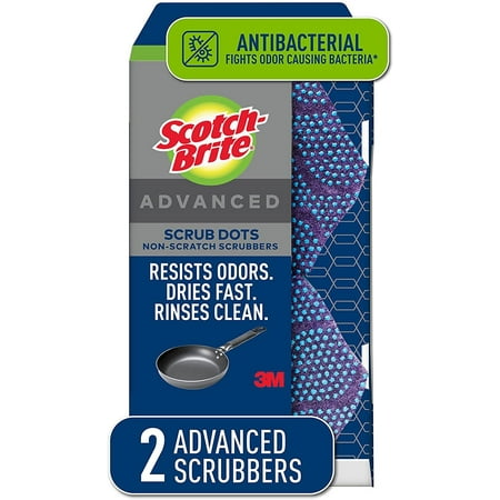 Scotch-Brite Scrub Dots Advanced Non-Scratch Scrubbers, 2 Scrub Sponges