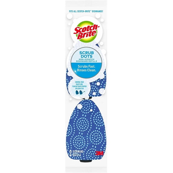 Scotch-Brite Scrub Dots, Non-Scratch Dishwand Refills, Fits All Scotch-Brite Dishwands, 2 Refills