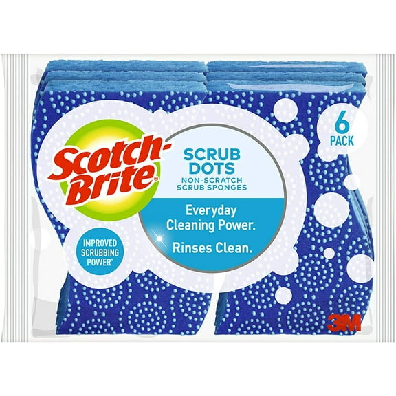 Scotch-Brite Scrub Dots Non-Scratch Scrub Sponge, 6 Scrub Sponges