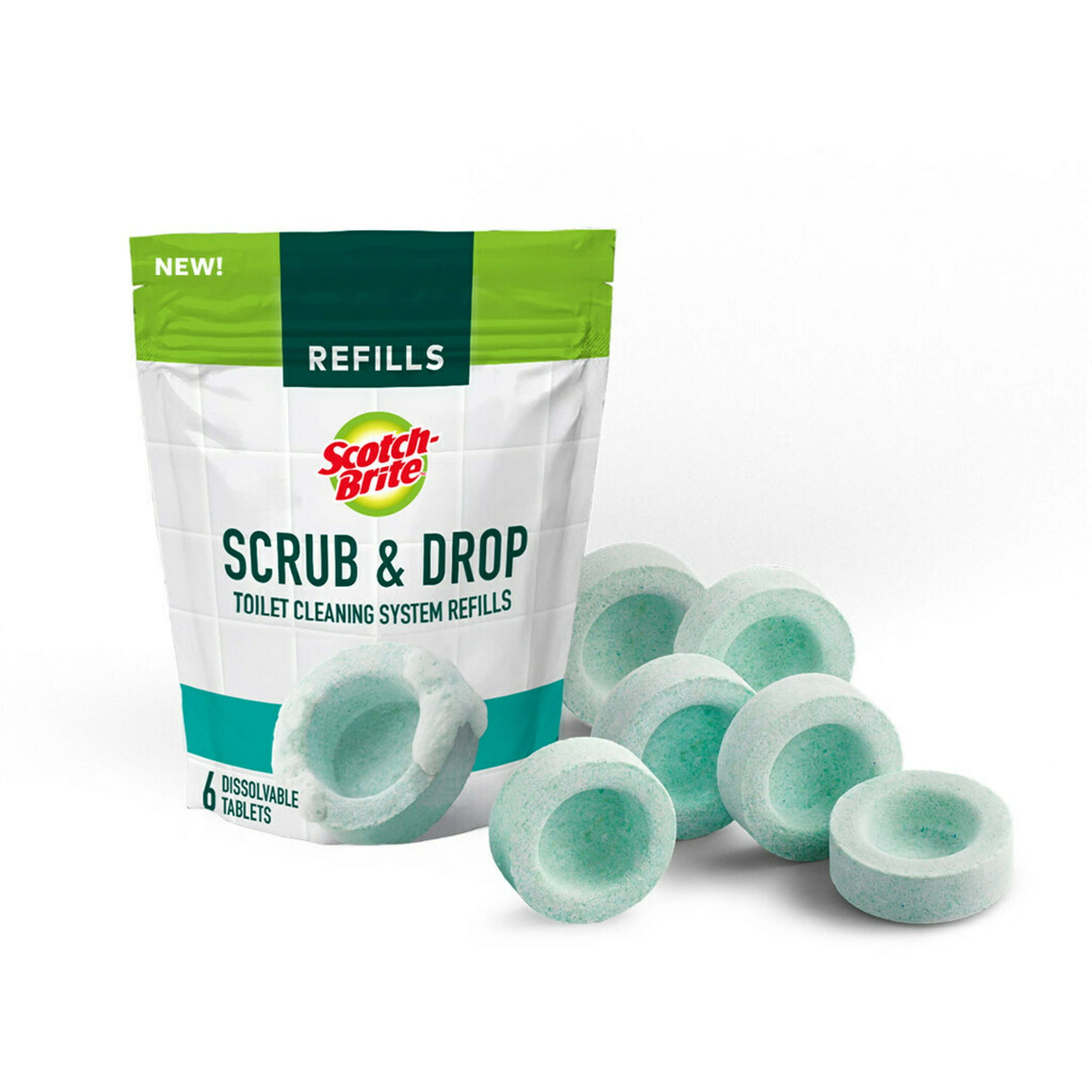 Scotch-Brite Scrub & Drop Toilet Cleaning System Refill, 6 Tablets