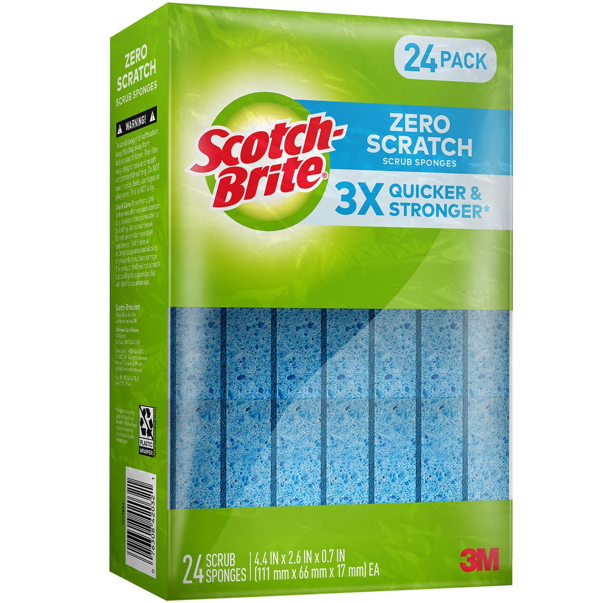 Scotch-Brite Scrub Sponges Zero Scratch Blue 24 Count