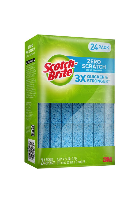 Scrub Sponges Zero Scratch Blue 24 Count