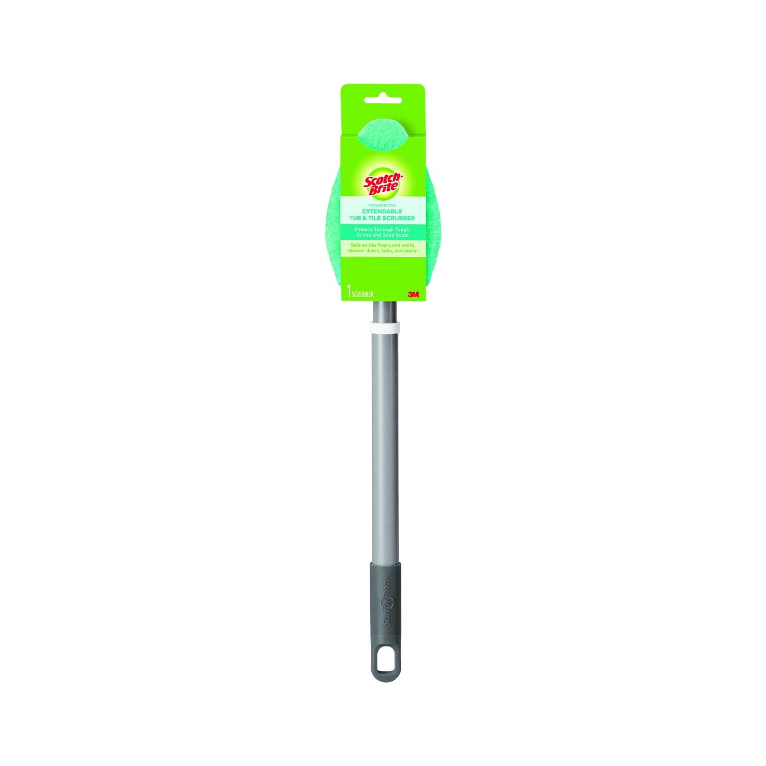 Teal and White Non-Scratch Extendable Shower Scrubber