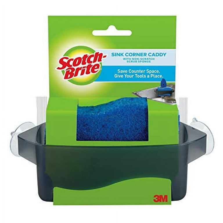 Scotch Brite Sink Corner Caddy with Non Scratch Scrub Sponge Save Counter Space Sponge Holder Walmart