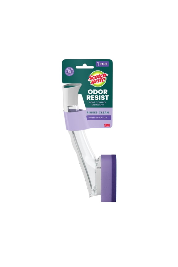 Odor Resist Non-Scratch Soap Control Dishwand, Rinses Clean, 1 Dishwand