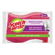 Scotch-Brite Sponge for Delicate Surfaces, Gentle Safe Clean, 3 Scrubbers