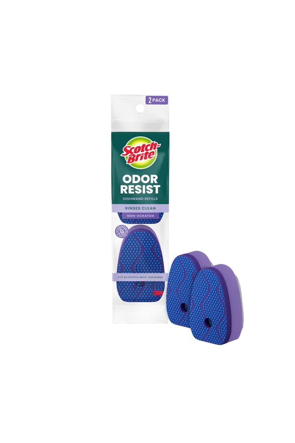Odor Resist Dishwand Refills, Non-Scratch, Rinses Clean, 2 Pack