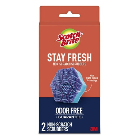 Scotch-Brite Stay Fresh Non-Scratch Scrubbers, 2 Scrubbing Sponges