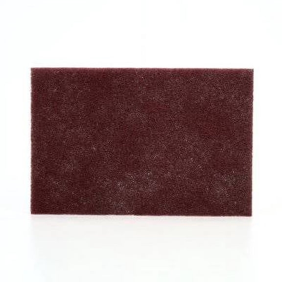 Scotch-Brite(TM) General Purpose Hand Pad 37447, Aluminum Oxide, 9" Length x 6" Width, Maroon (Pack of 10)