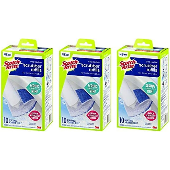 Scotch Brite Toilet Scrubber Refills 3 Boxes Of 10 Each Value Bundle Pack Click N Flip
