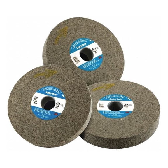 Scotch-Brite Unitized Wheel, 6 in Dia, 1/2 in W, 1/2 in Arbor Hole 7010329400