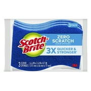 Scotch-Brite Zero Scratch Non-Scratch Scrub Sponges, 3 Scrubbing Sponges