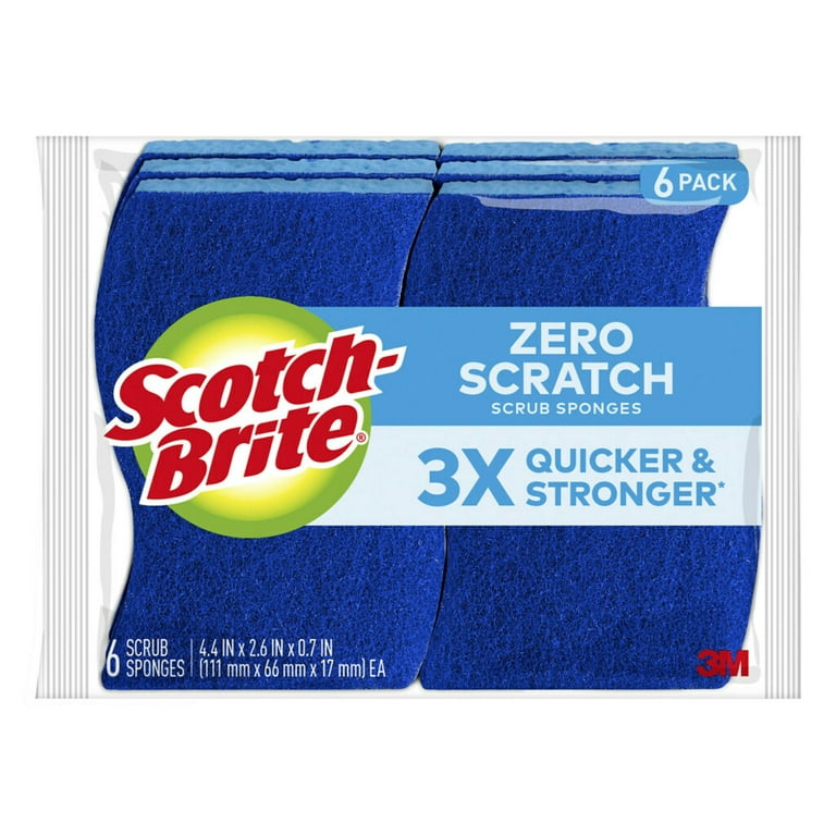 Scotch-Brite Zero Scratch Scrub Sponges for Cleaning Kitchen, Bathroom, and  Household, Non-Scratch Sponges Safe for Non-Stick Cookware, 6 Scrubbing