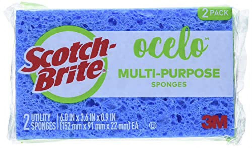 ScotchBrite ocelo Handy Sponge, Assorted Colors, 2 Sponges