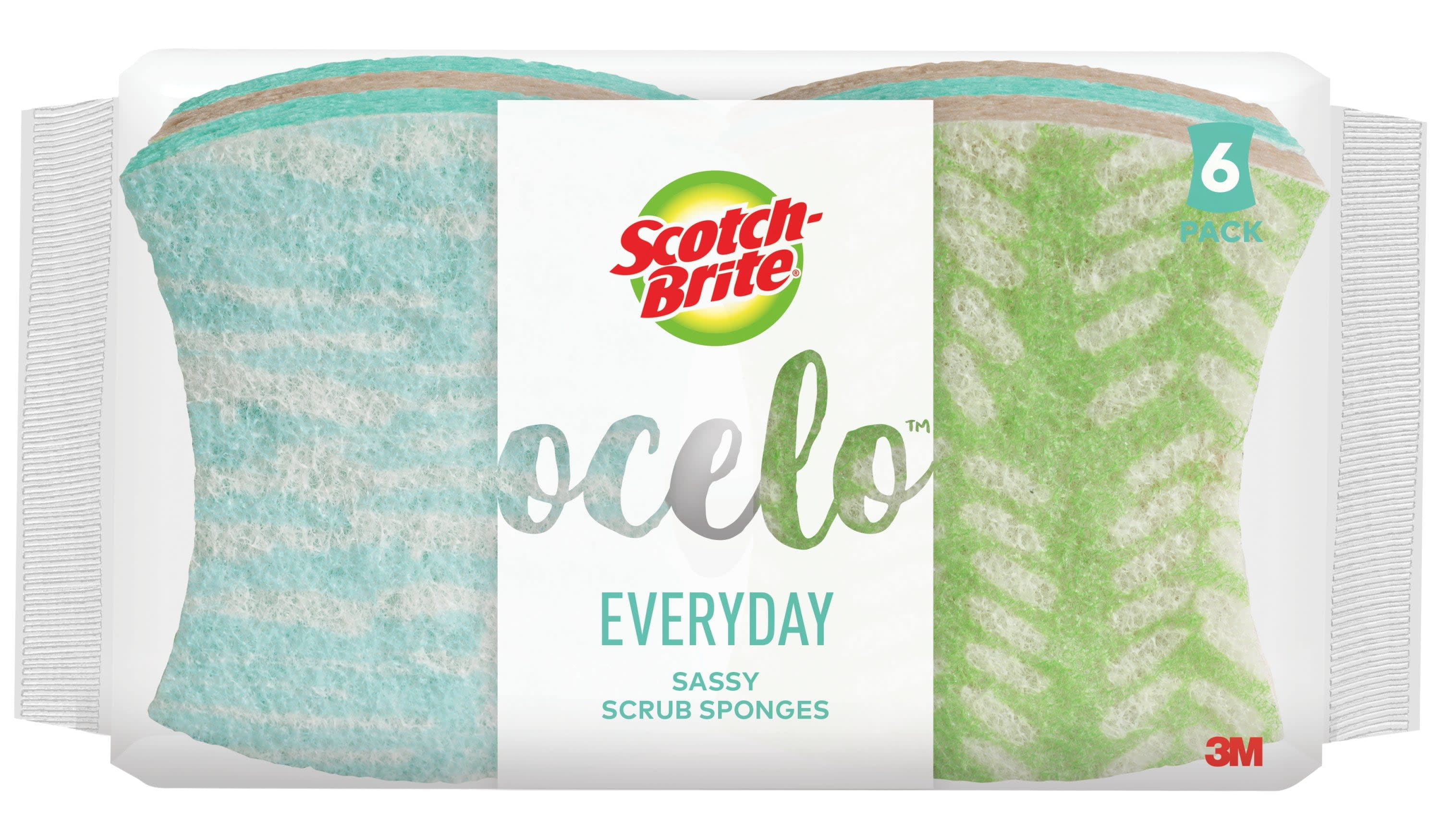 ScotchBrite ocelo Light Duty Scrub Sponges, 6 Sponges Total