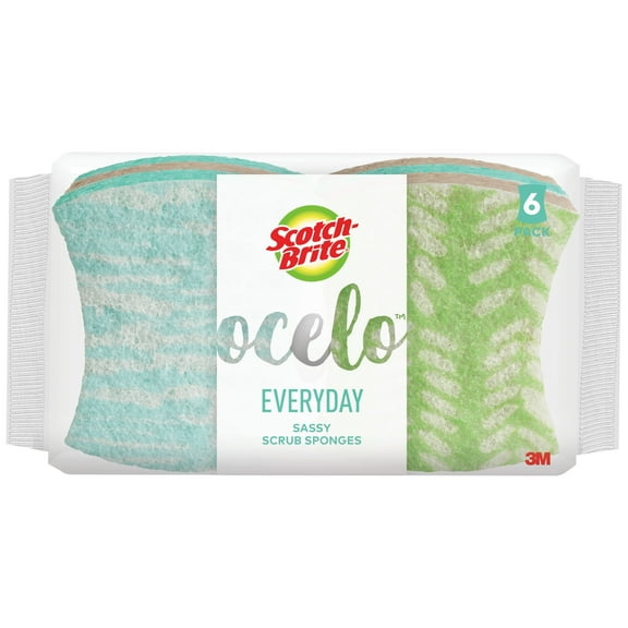 Scotch-Brite ocelo Light Duty Scrub Sponges, 6 Sponges Total
