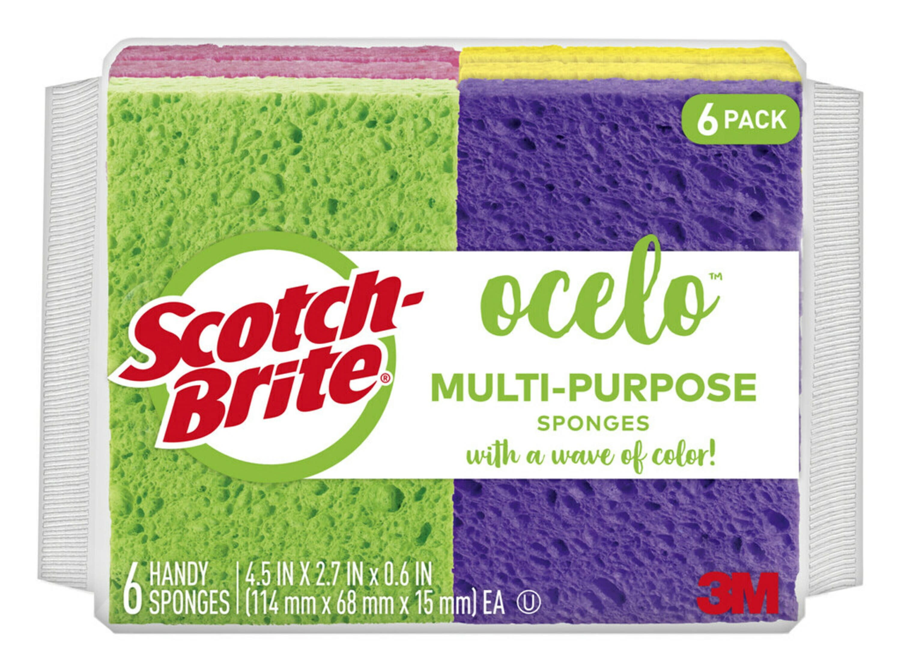 ScotchBrite ocelo MultiPurpose Sponges, 6 Sponges