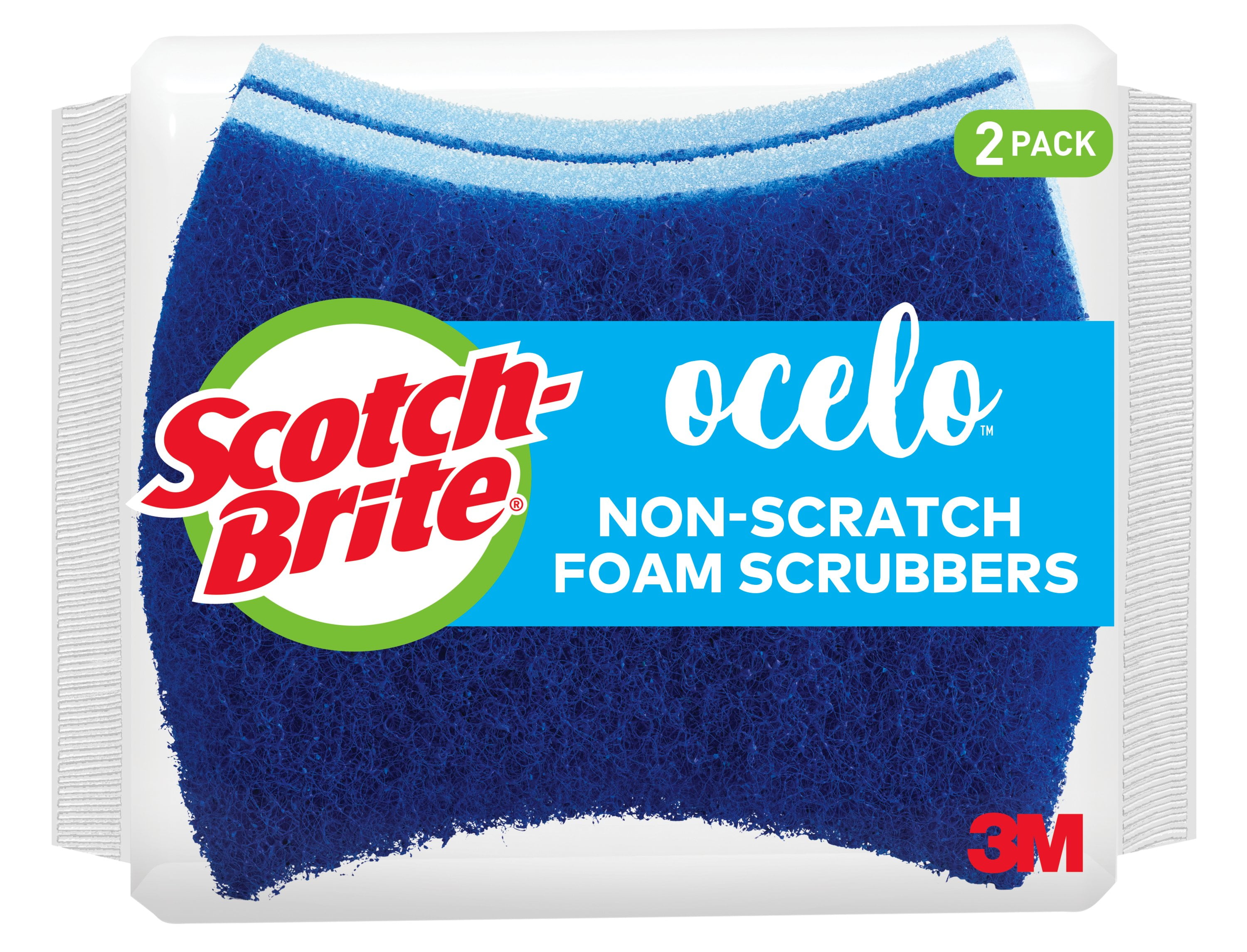 Scotch-Brite ocelo Non-Scratch Foam Scrubber, (2 Count)