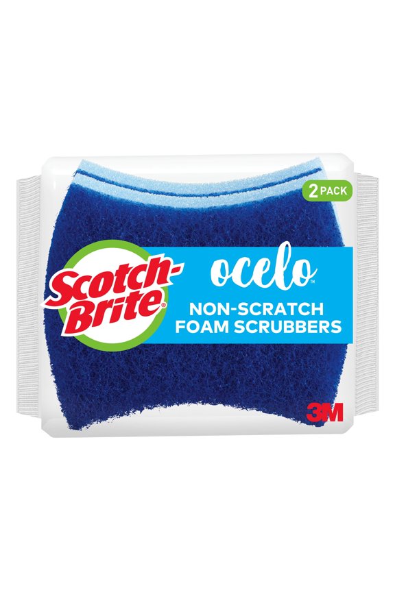 Scotch-Brite ocelo Non-Scratch Foam Scrubber, (2 Count)