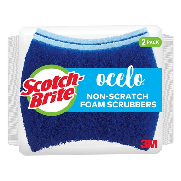 Scotch-Brite ocelo Non-Scratch Foam Scrubber, (2 Count)