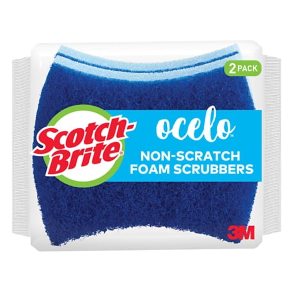 Scotch-Brite ocelo Non-Scratch Foam Scrubber, (2 Count)