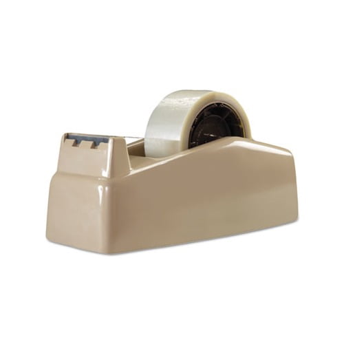 Scotch C-22 Two-Roll Desktop Tape Dispenser, 3" Core, High-Impact Plastic, Tan, 13.37 x 5.62 x 5.12"
