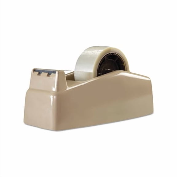 Scotch C-22 Two-Roll Desktop Tape Dispenser, 3" Core, High-Impact Plastic, Tan, 13.37 x 5.62 x 5.12"
