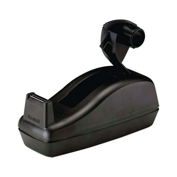 Scotch C-40 1 in. Core Attached Heavily Weighted Deluxe Desktop Tape Dispenser - Black