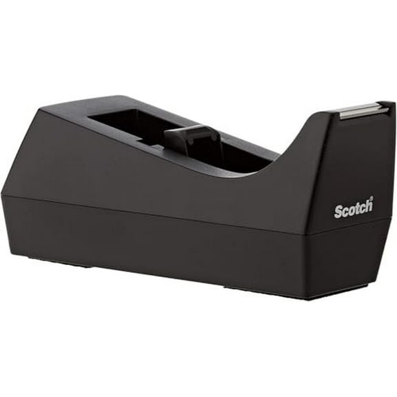 Scotch C38BK Desktop Tape Dispenser, 1-Inch Core, Weighted Non-Skid Base, Black
