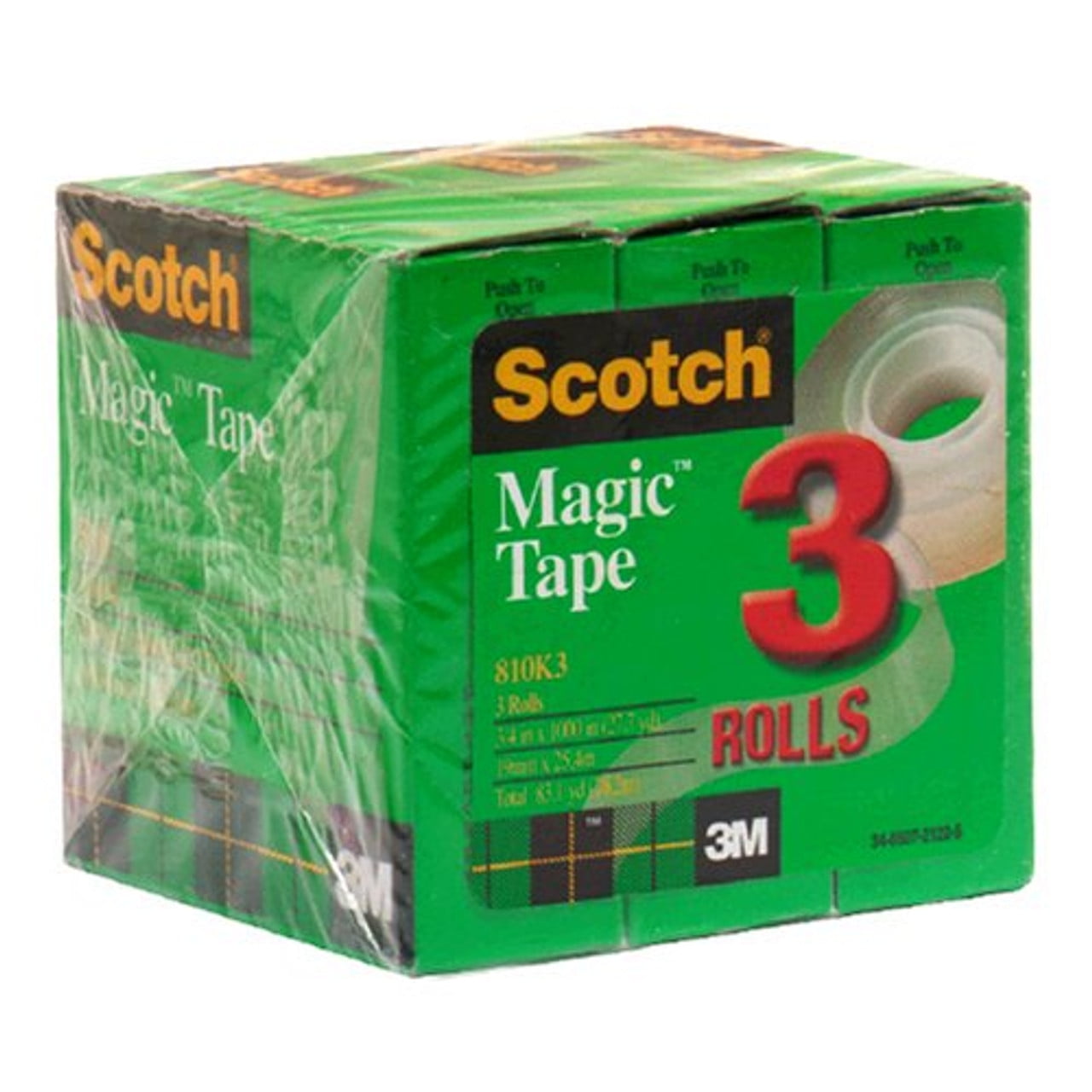 Scotch Single Sided Permanent Tape, Clear, 3/4 x 400, 1