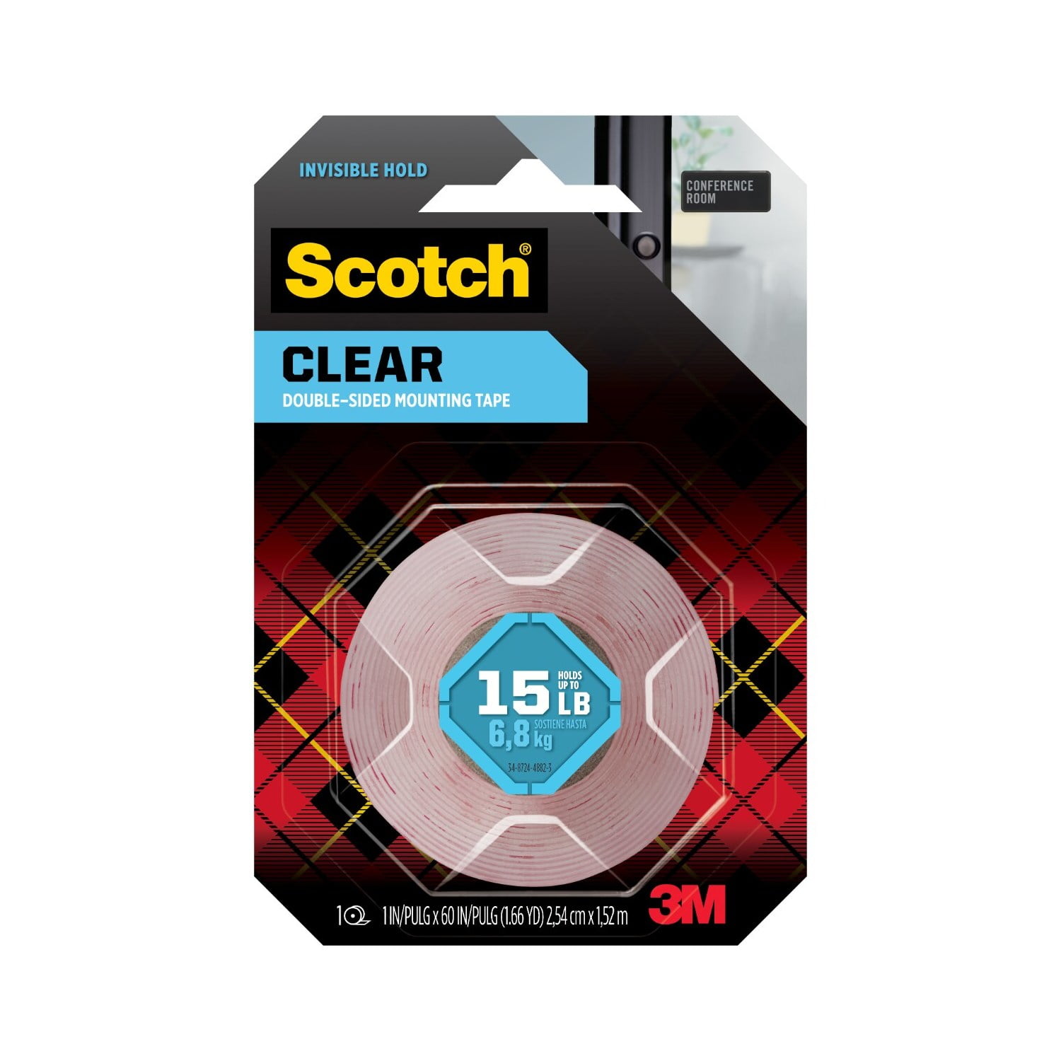 Scotch 1 in. x 3 in. Permanent Double Sided Clear Mounting