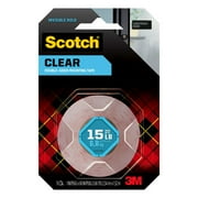 Scotch Clear Double Sided Mounting Tape, 1" x 60", 1 Roll