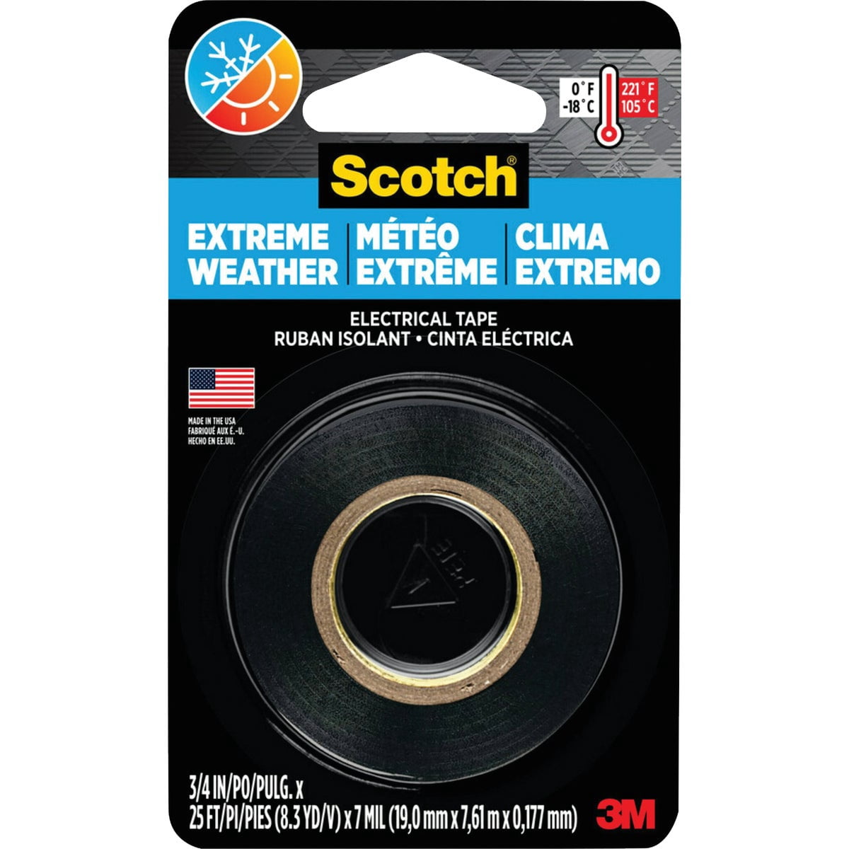 3M Scotch Cold Weather Electrical Tape - Multicolor — Residential Use, Standard Application