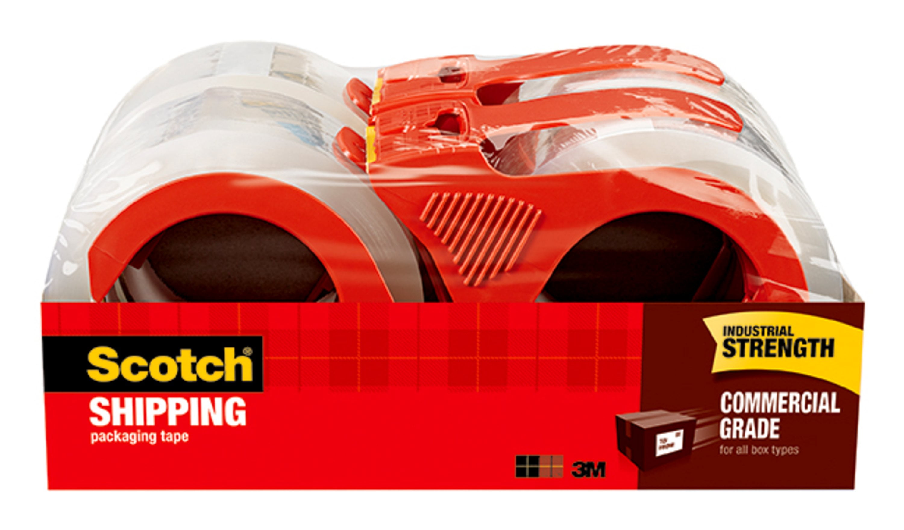 Scotch® Commercial Grade Packaging Tape, 1.88 in. x 54.6 yd., Clear, 4 Rolls/Pack