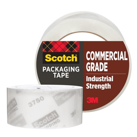Scotch Commericial Grade Packaging Tape, Clear, 2" x 60 yds, 1 Roll
