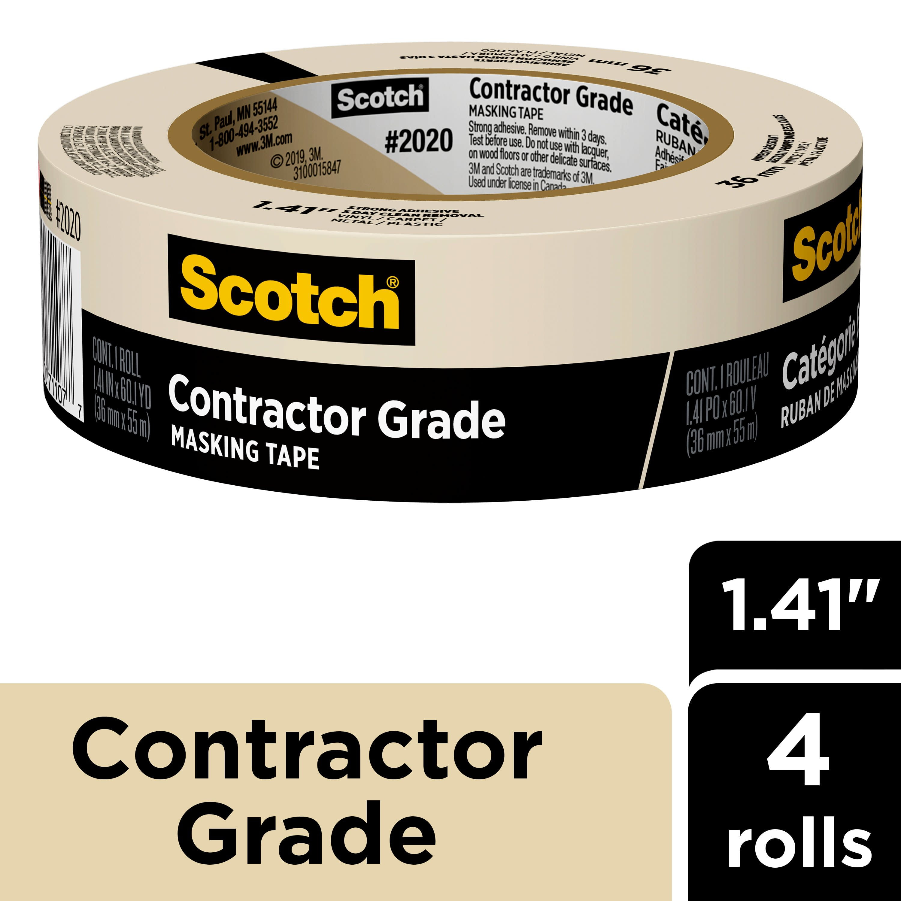 3M Scotch 1.41 In. x 60.1 Yd. Contractor Grade Masking Tape (4-Pack) - Valu  Home Centers