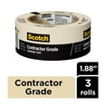 thumbnail image 1 of Scotch Contractor Grade Masking Tape, 1.88 in x 60.1 yd, Tan, 3 Rolls, 1 of 11