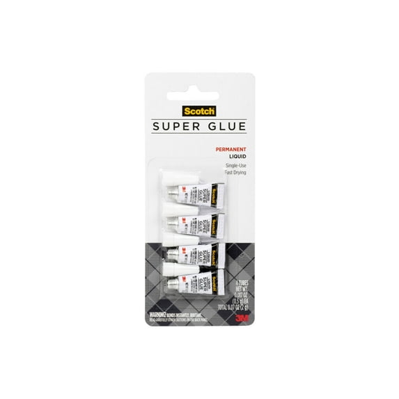 Scotch Create Permanent Liquid Super Glue, .07 fL. oz./Tube, 4 Count
