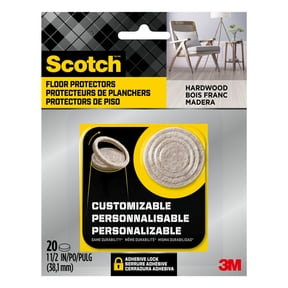 Scotch Furniture Pads, Round Custom Fit, Easy Adjustment Felt Pads, Beige, 1.5 in., 20 Pack